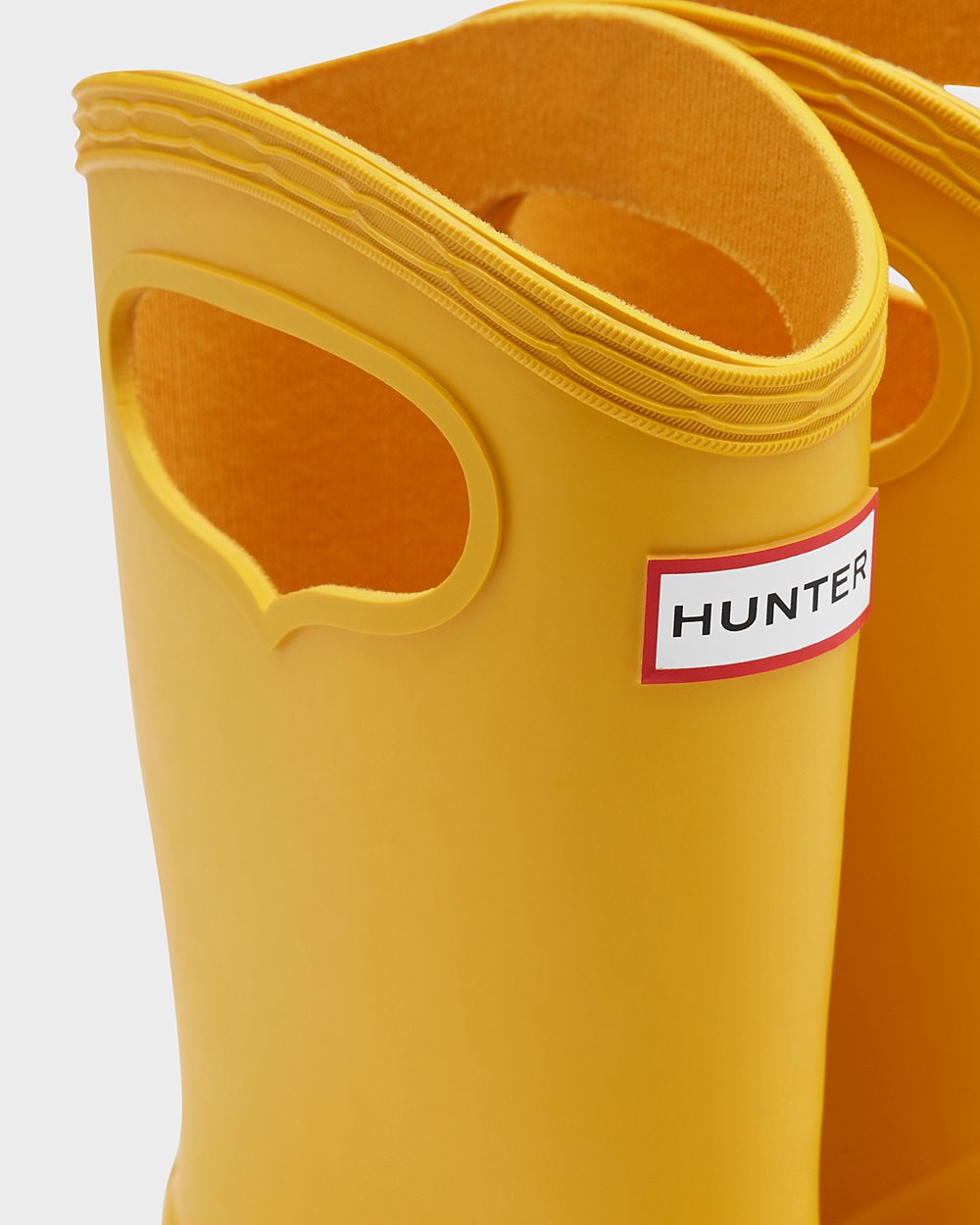 Kids Rain Boots - Hunter Original First Classic Grab Handle (53EWSZBAG) - Yellow